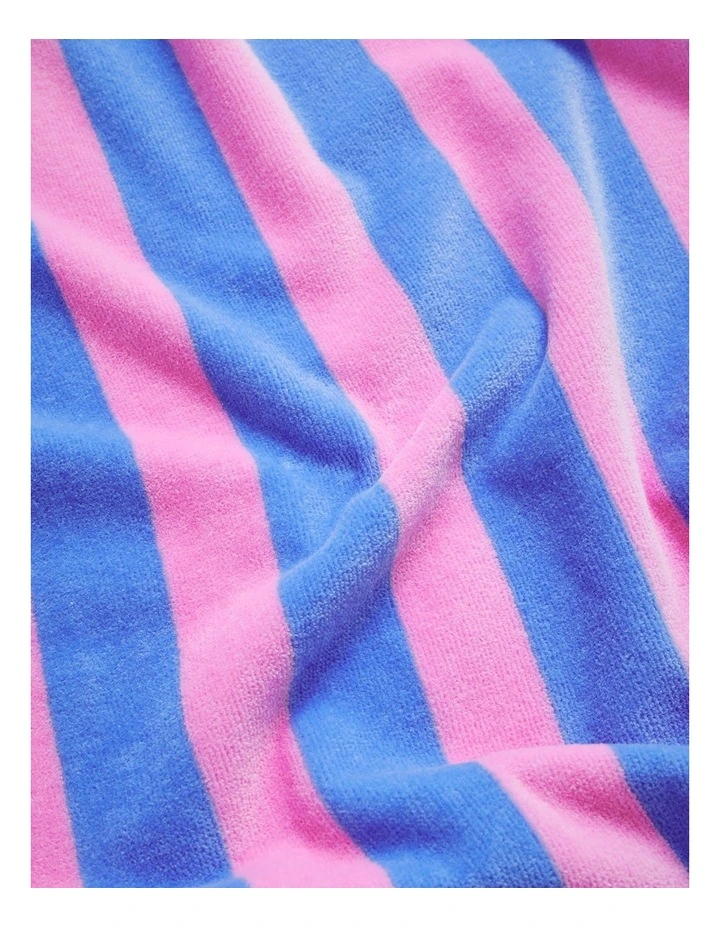 Reverse Stripe Terry Beach Towel in Candy image 2