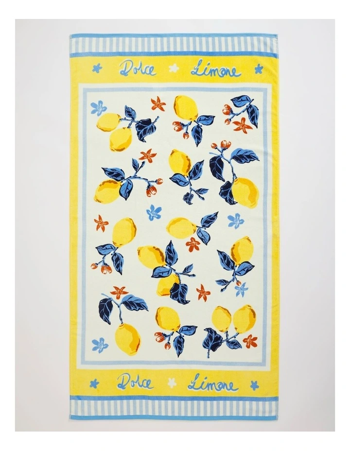 Dolce Limone Beach Towel in Yellow image 1