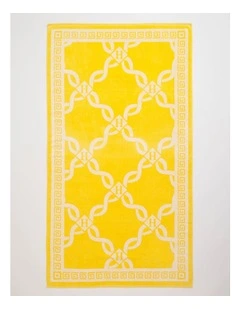 Monogram Beach Towel in Yellow