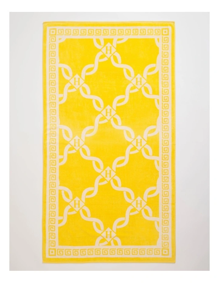 Monogram Beach Towel in Yellow image 1