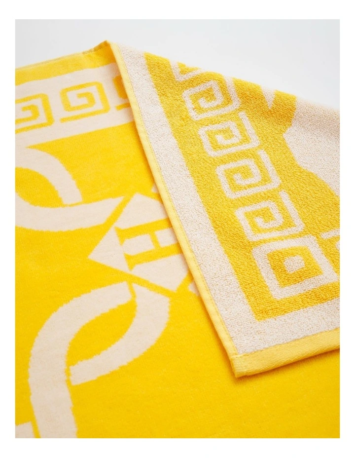 Monogram Beach Towel in Yellow image 3