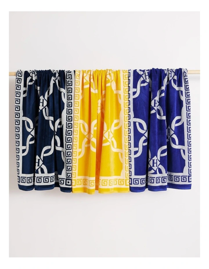 Monogram Beach Towel in Yellow image 4