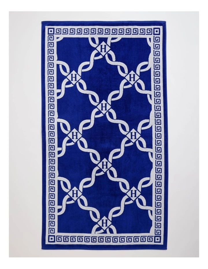 Monogram Beach Towel in Blue image 1