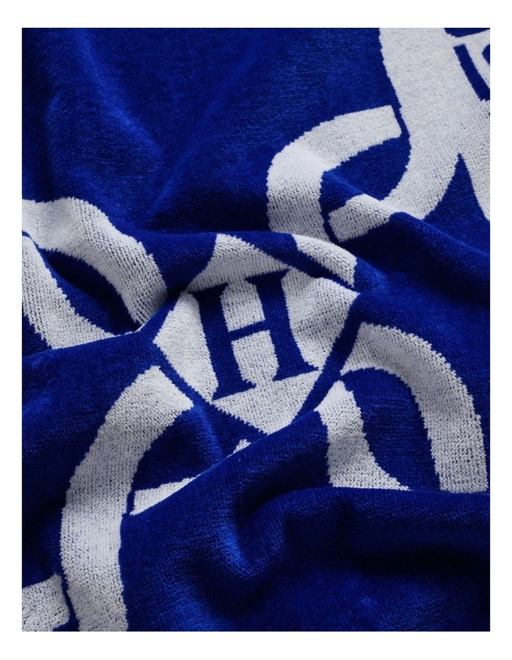Monogram Beach Towel in Blue image 2