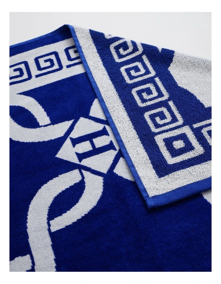 Monogram Beach Towel in Blue image 3