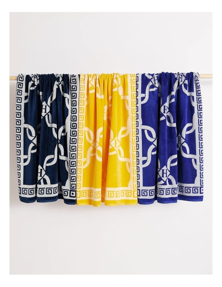 Monogram Beach Towel in Blue image 4