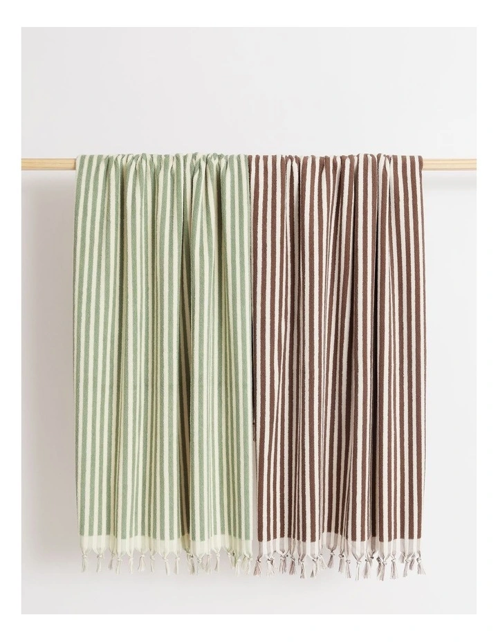 Marco Stripe Beach Towel in Sage image 4