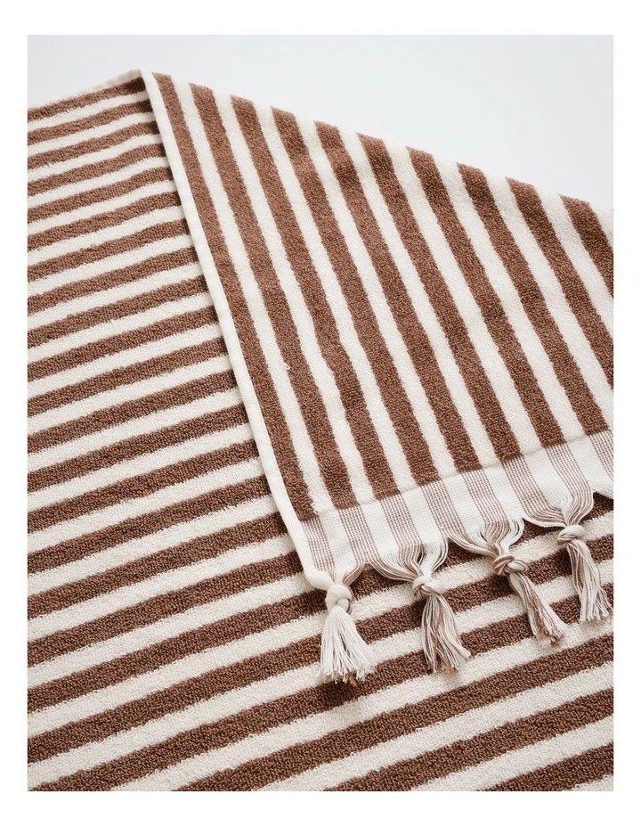 Marco Stripe Beach Towel in Cinnamon image 3