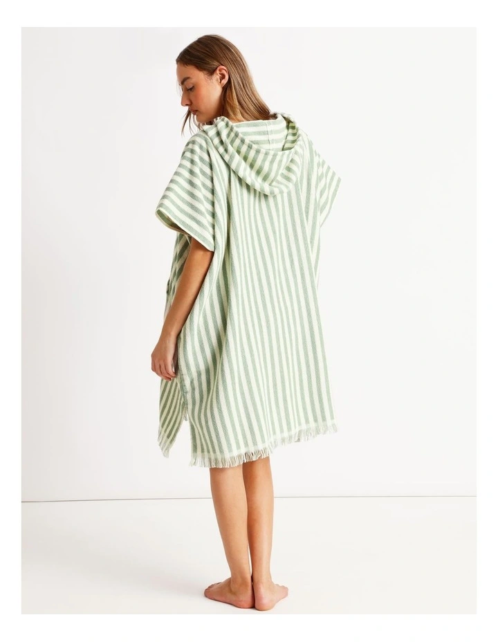 Marco Stripe Adult Beach Poncho in Sage image 6
