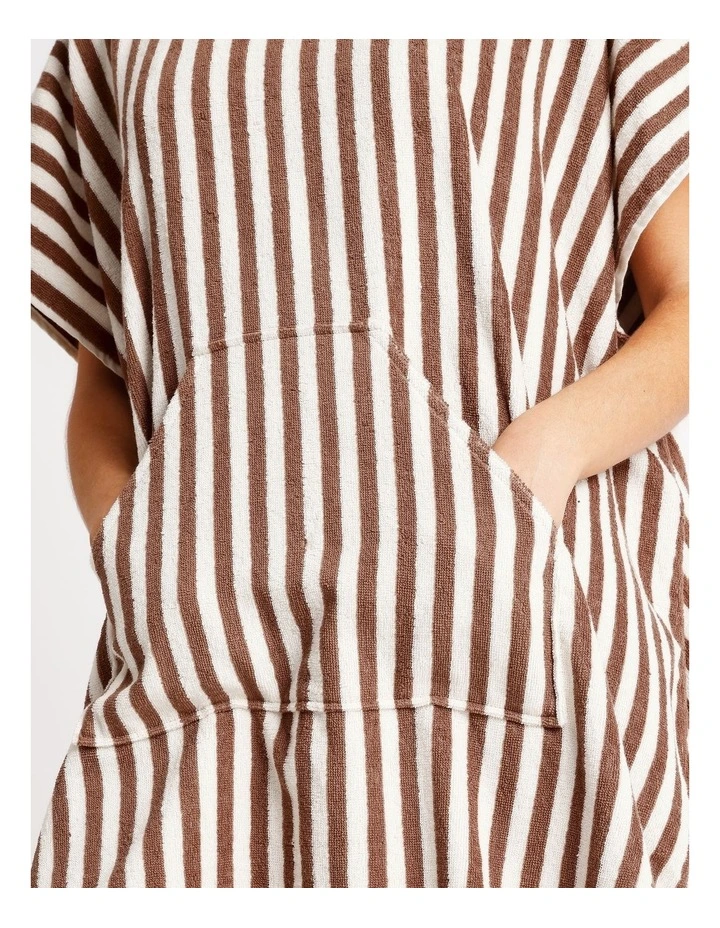 Marco Stripe Adult Beach Poncho in Cinnamon image 3
