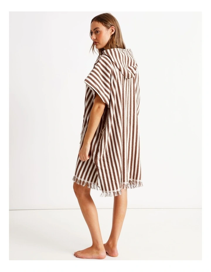 Marco Stripe Adult Beach Poncho in Cinnamon image 5