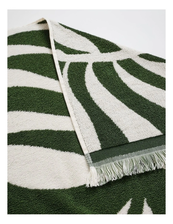 Olive Palm Beach Towel in Green image 3