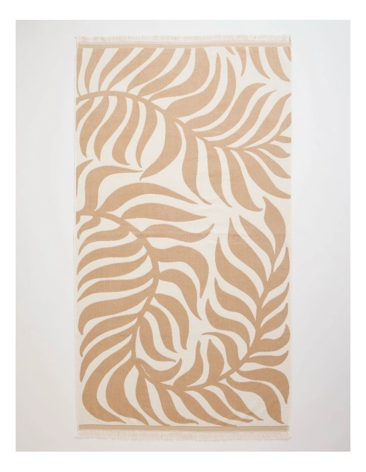 Olive Palm Beach Towel in Natural image 1