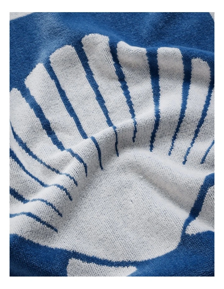 Shell Tile Beach Towel in Blue image 2
