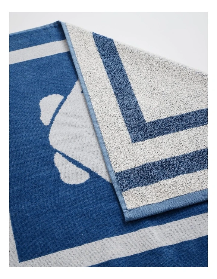 Shell Tile Beach Towel in Blue image 3