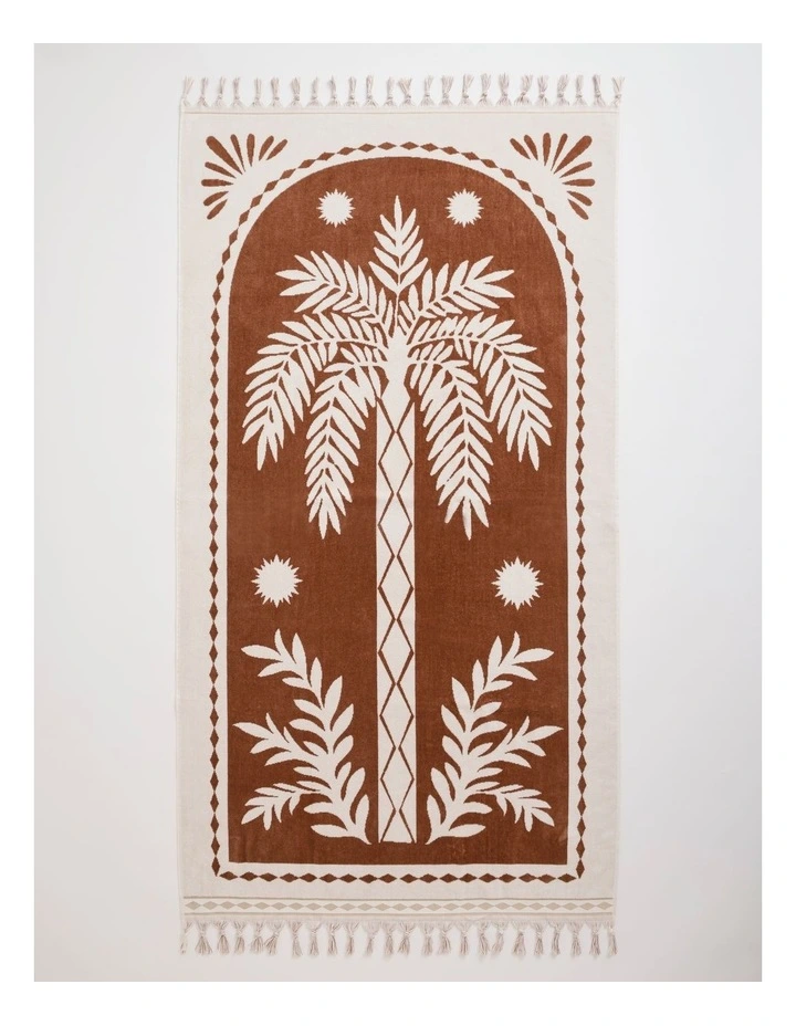 Stamp Palm Beach Towel in Cinnamon image 1