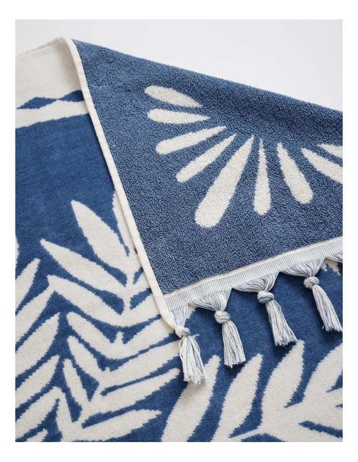 Stamp Palm Beach Towel in Blue image 3