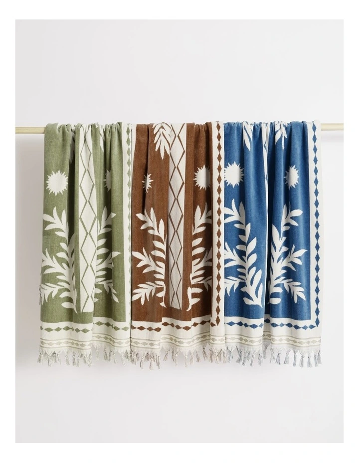 Stamp Palm Beach Towel in Blue image 4