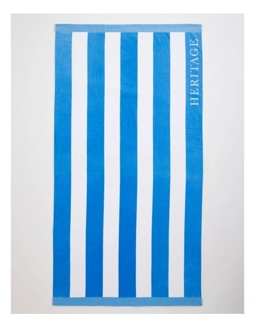 Santorini Resort Stripe Beach Towel in Azure