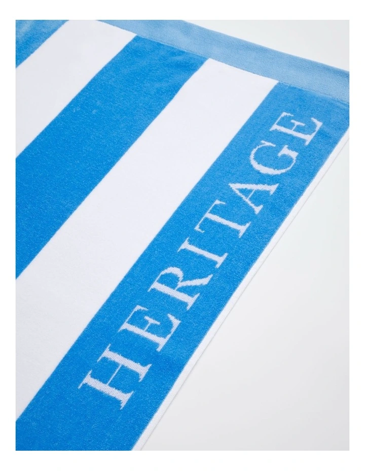 Santorini Resort Stripe Beach Towel in Azure image 2