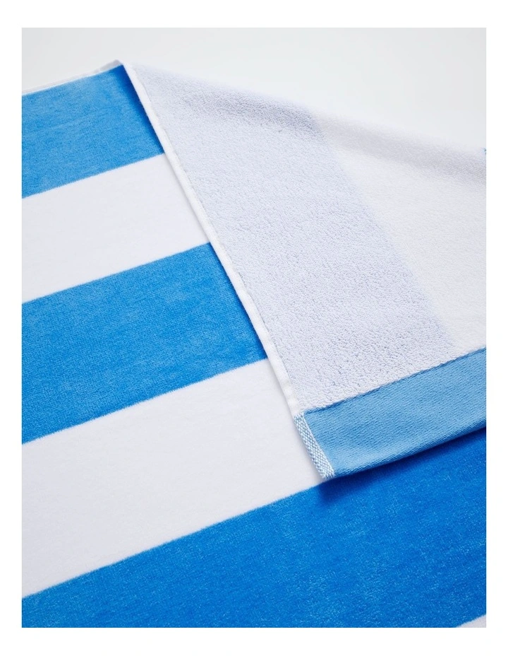 Santorini Resort Stripe Beach Towel in Azure image 3