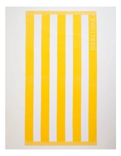 Santorini Resort Stripe Beach Towel in Yellow