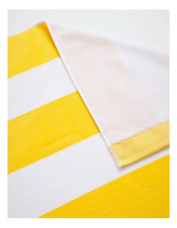 Santorini Resort Stripe Beach Towel in Yellow image 3