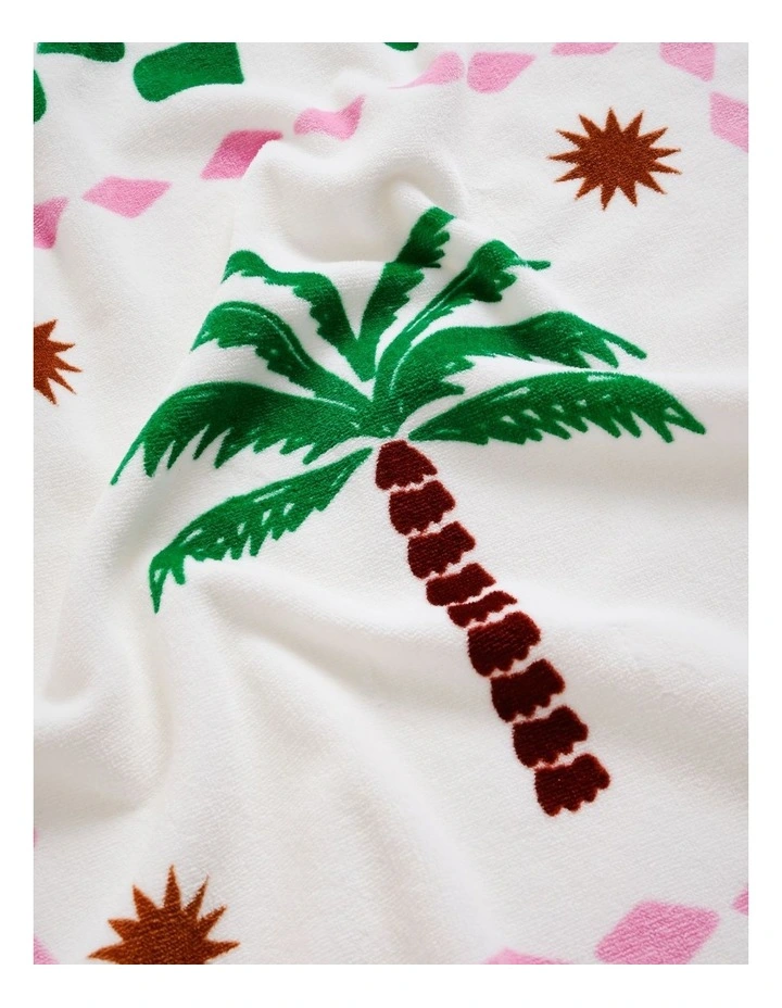 Summer Mosaic Printed Velour Beach Towel in Multi image 2
