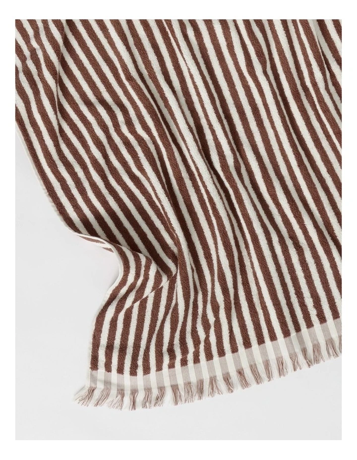 Marco Stripe Beach Towel in Russet image 2