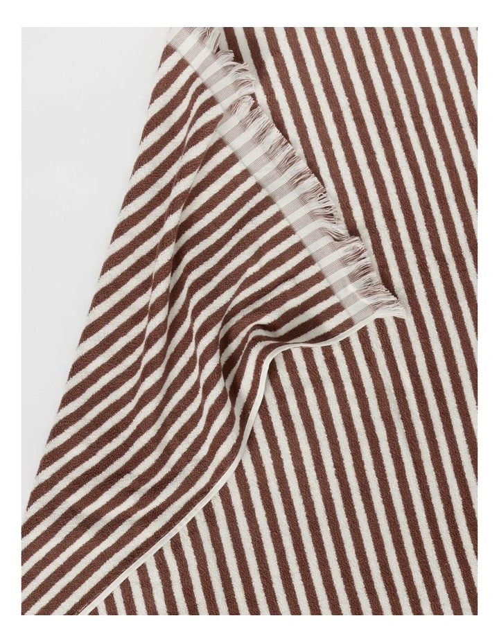 Marco Stripe Beach Towel in Russet image 3