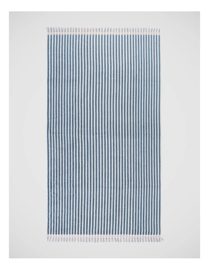 Marco Stripe Beach Towel in Blue image 1