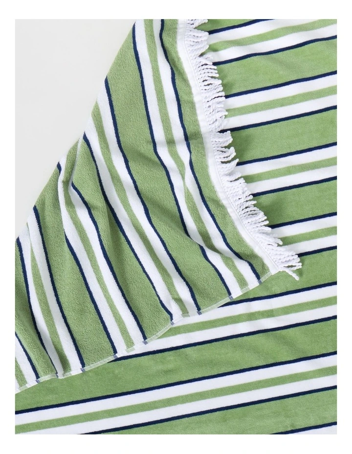 Pocket Stripe Beach Towel in Green image 3