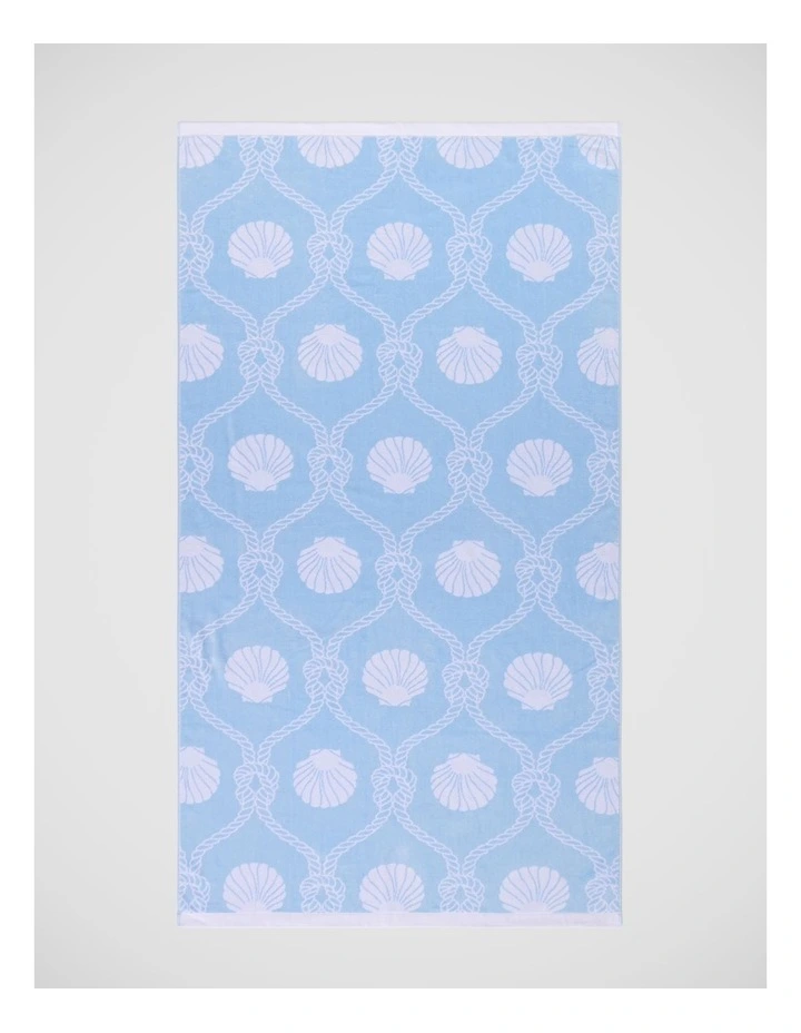 Seashell Beach Towel in Blue image 1