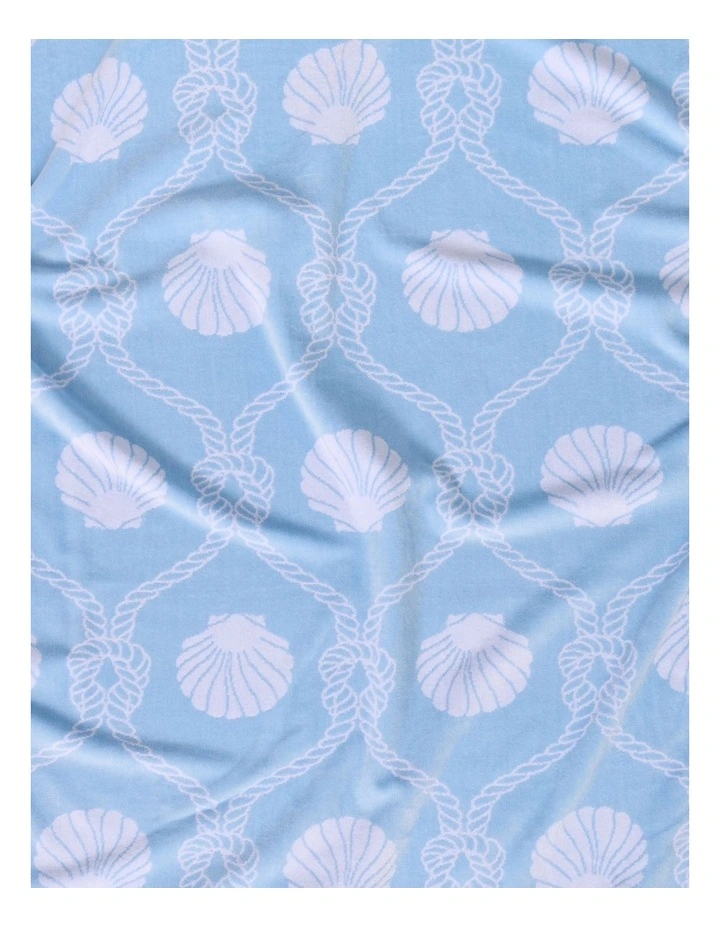 Seashell Beach Towel in Blue image 2