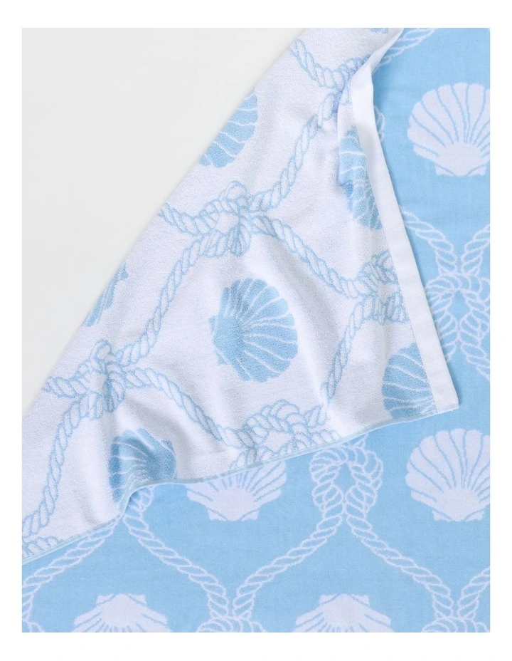 Seashell Beach Towel in Blue image 3