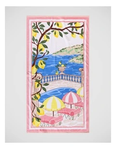 La Dolce Vita Printed Beach Towel in Multi