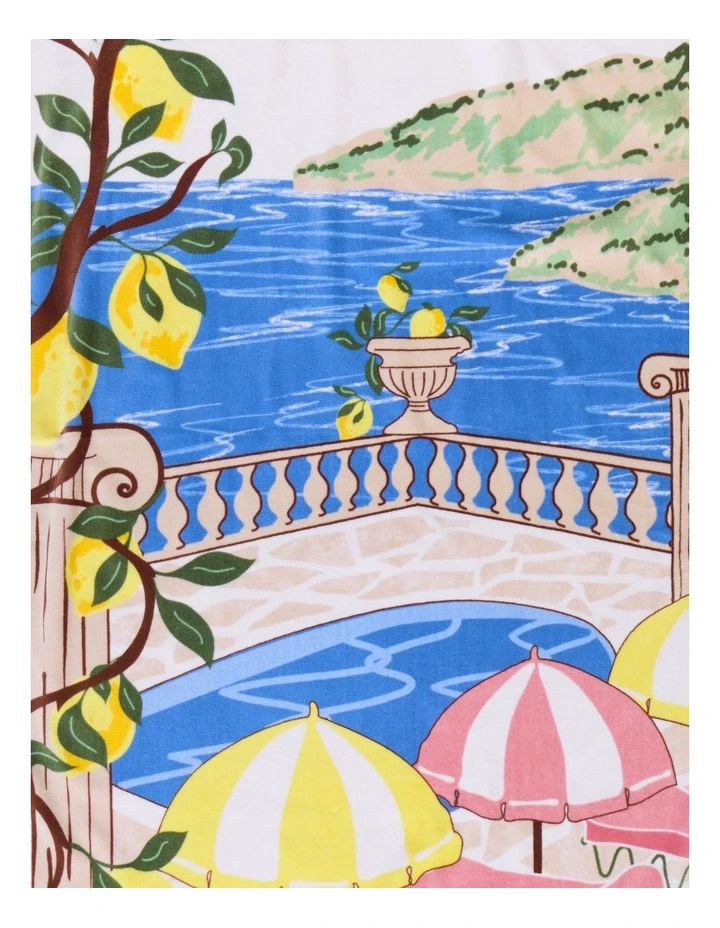 La Dolce Vita Printed Beach Towel in Multi image 2
