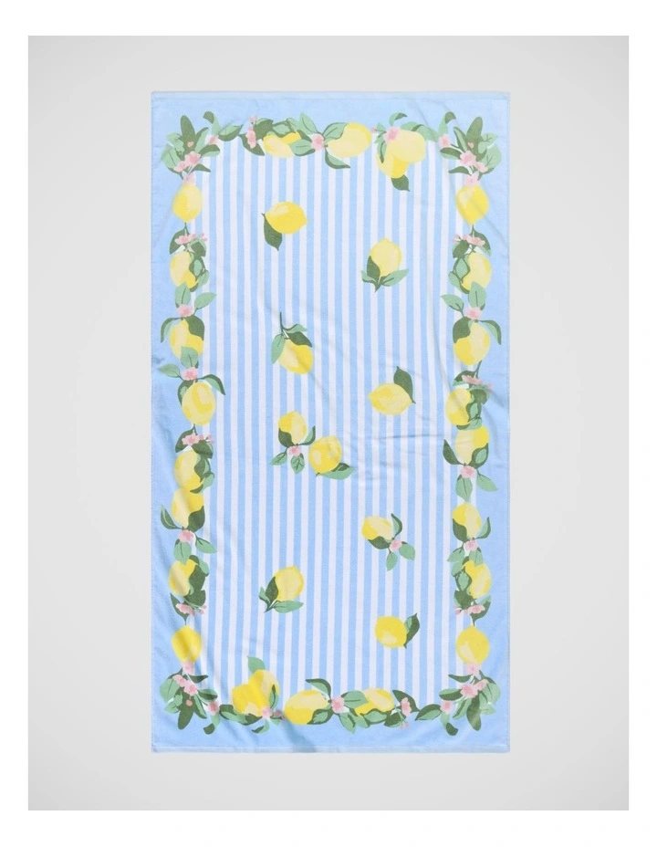Lemon Printed Beach Towel in Multi image 1