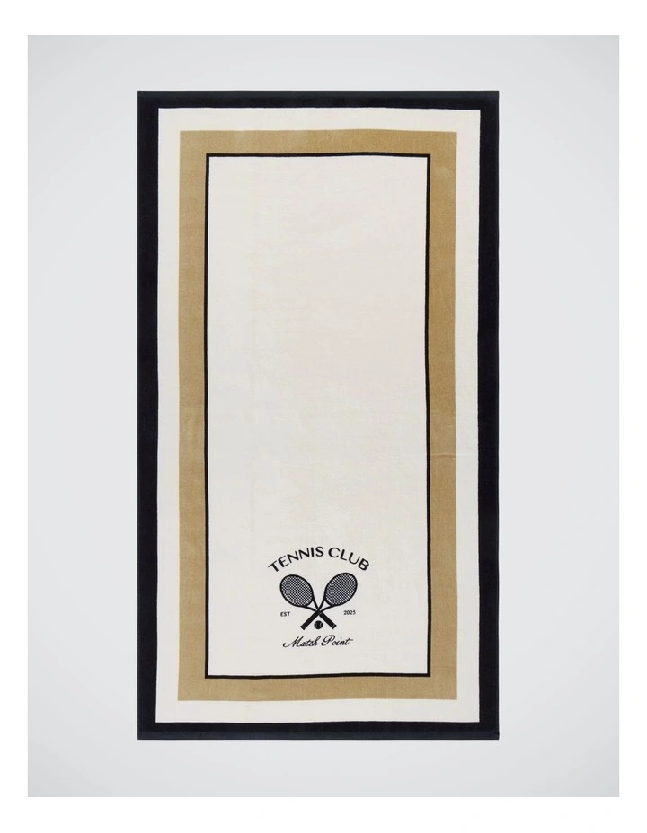 Tennis Club Printed Beach Towel in Multi image 1
