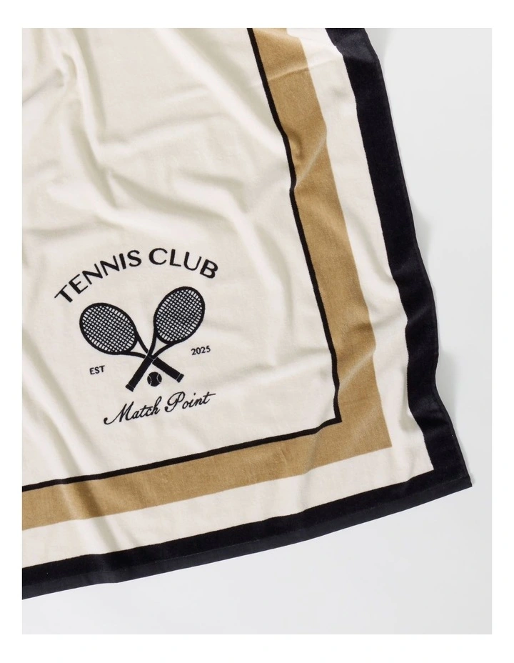 Tennis Club Printed Beach Towel in Multi image 3