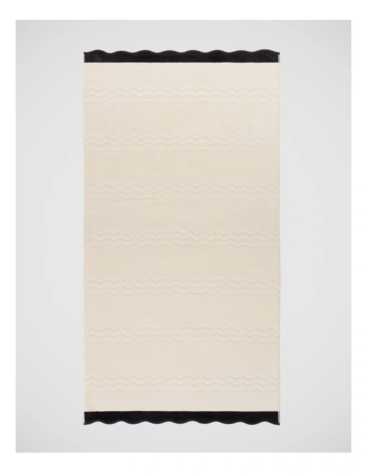 Wave Beach Towel in Cream image 1