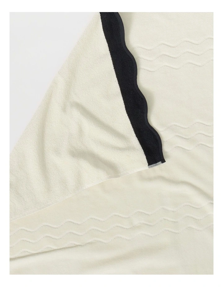 Wave Beach Towel in Cream image 5