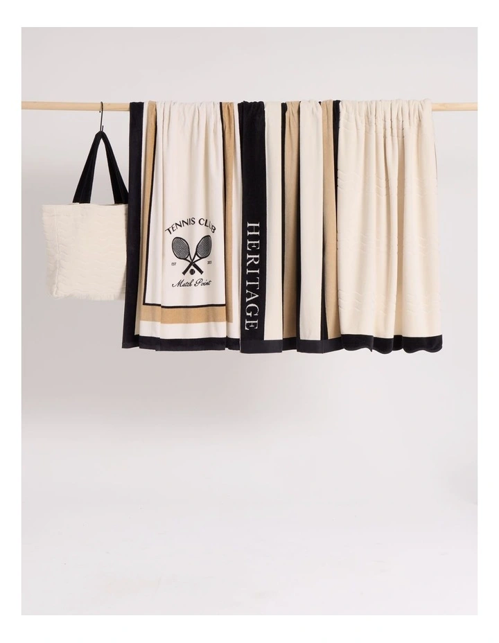 Wave Beach Towel in Cream image 6