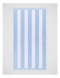 Santorini Resort Stripe Beach Towel in Blue