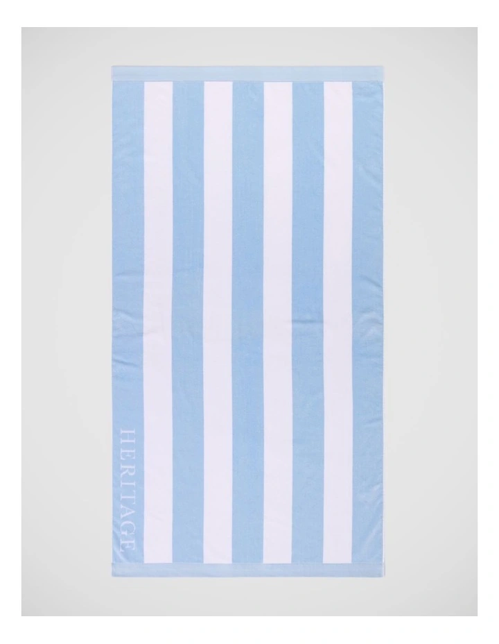 Santorini Resort Stripe Beach Towel in Blue image 1