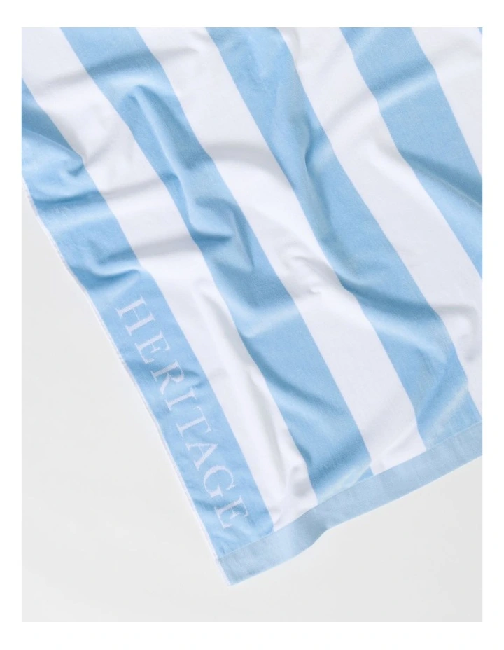 Santorini Resort Stripe Beach Towel in Blue image 2