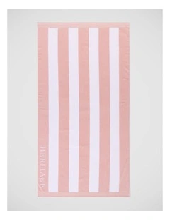 Santorini Resort Stripe Beach Towel in Pink