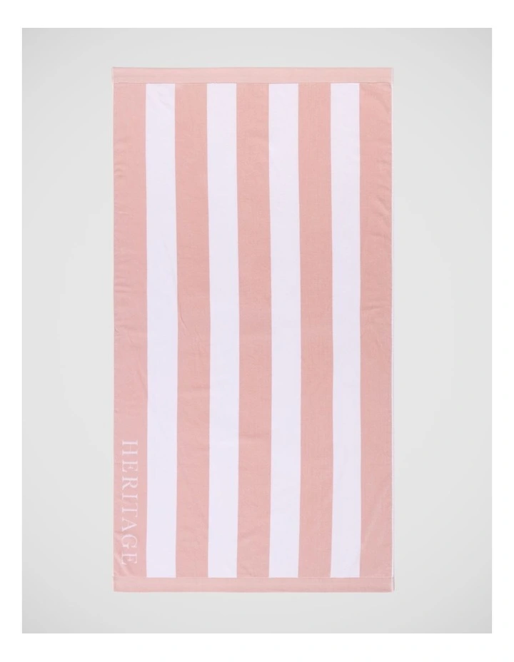 Santorini Resort Stripe Beach Towel in Pink image 1
