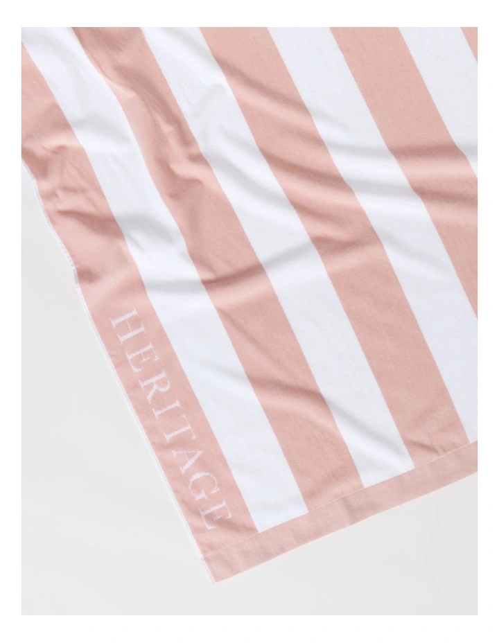 Santorini Resort Stripe Beach Towel in Pink image 2