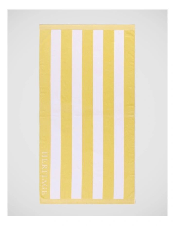 Santorini Resort Stripe Beach Towel in Yellow image 1